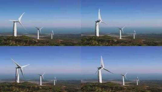 4k竖版竖屏风电风能风车新能源绿色实拍高清在线视频素材下载