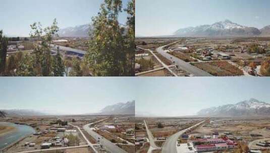 超清新疆喀什航拍公路丝绸之路旅行高清在线视频素材下载