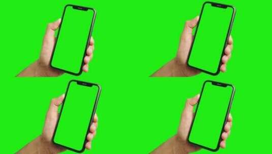 一只手拿着绿幕手机操作高清在线视频素材下载