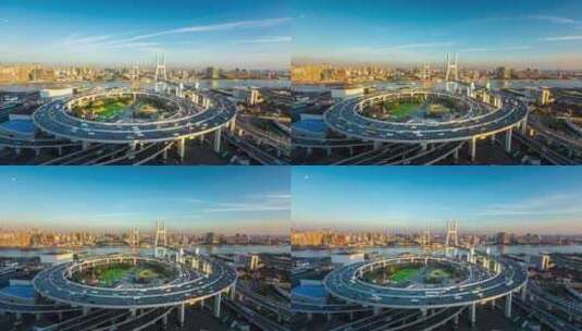 上海南浦大桥延时摄影高清在线视频素材下载