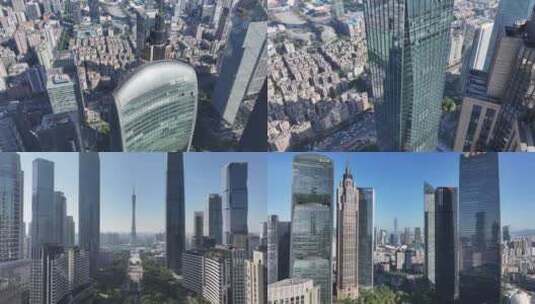 清晨俯拍广州珠江新城高清在线视频素材下载