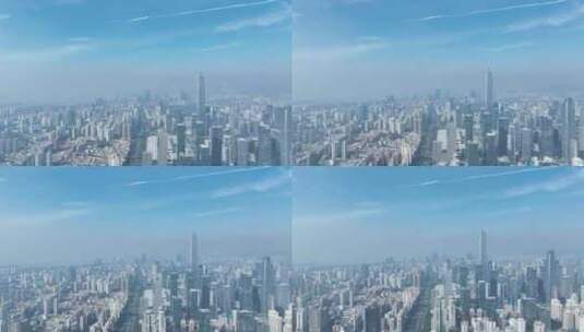 深圳滨河大道航拍平安金融中心大厦建筑风光高清在线视频素材下载