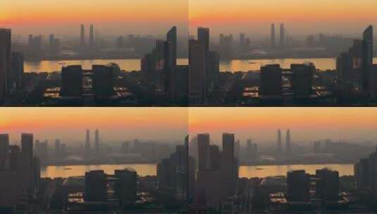 杭州钱江新城市民中心市府大楼航拍高清在线视频素材下载