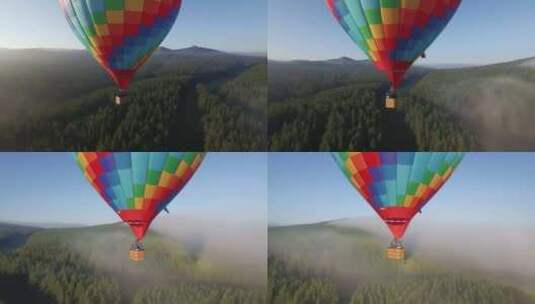 4K - 空中漂浮的热气球高清在线视频素材下载