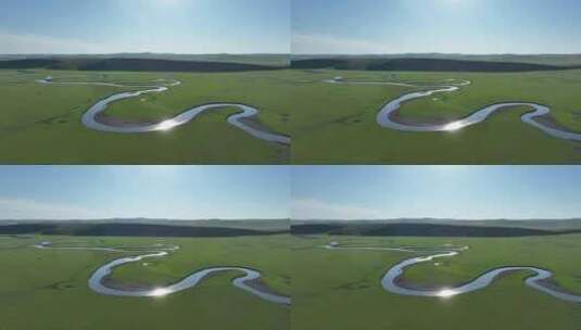 呼伦贝尔草原莫日格勒河风光1257高清在线视频素材下载