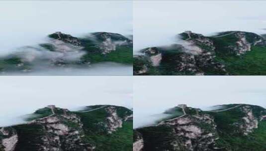 中国万里长城云海云雾缭绕气势磅礴竖屏高清在线视频素材下载