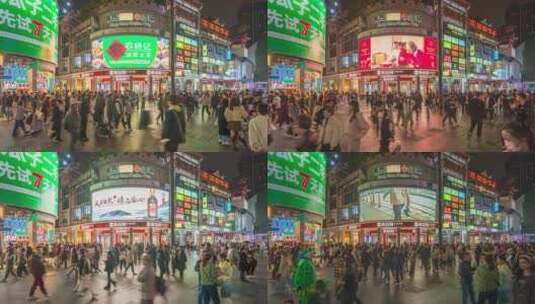 8K深圳东门步行街延时5高清在线视频素材下载