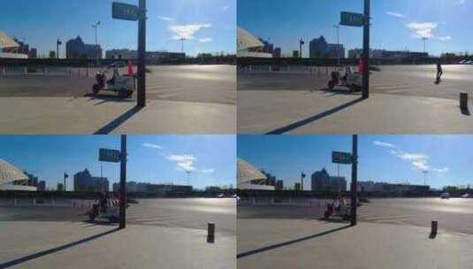 城市马路十字路口汽车车流延时风景视频素材高清在线视频素材下载