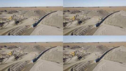 阿根廷一个繁忙的采石场，沉重的火车正在装高清在线视频素材下载