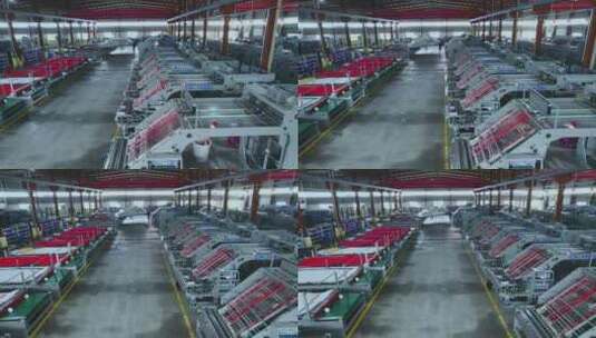 航拍工厂车间机械印刷设备高清在线视频素材下载