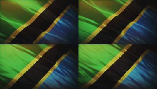 坦桑尼亚国旗挥舞-4K高清在线视频素材下载