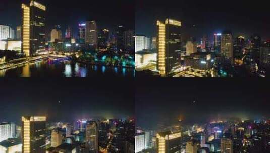 杭州大厦夜晚夜景视频素材高清在线视频素材下载