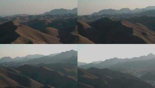 航拍甘肃西北黄土高原地貌丹霞地貌戈壁沙漠高清在线视频素材下载