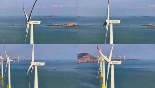 海上风力发电4K素材高清在线视频素材下载