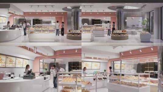 购物中心商场西饼面包奶茶店高清在线视频素材下载