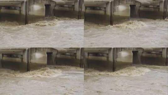 洪水快速流动的特写镜头高清在线视频素材下载