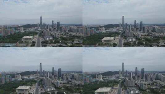 航拍东莞cbd东莞城市高楼高清在线视频素材下载