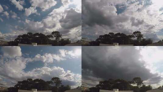 蓝天上移动的云朵延时高清在线视频素材下载