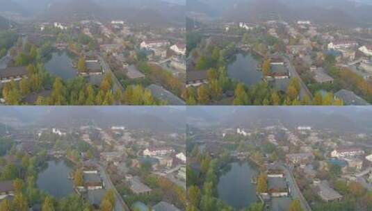 北京雾天郊区别墅的镜头高清在线视频素材下载