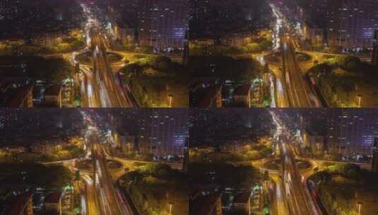 广州高速公路夜间路况延时高清在线视频素材下载