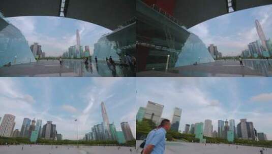 深圳市民中心广场视频远眺平安大厦高清在线视频素材下载