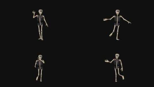 跳舞的骨架高清在线视频素材下载