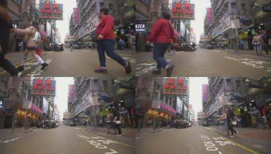 九龙街对面的追踪拍摄高清在线视频素材下载