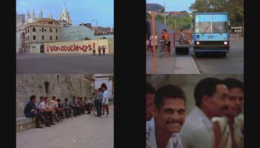  20世纪80年代古巴的历史街景高清在线视频素材下载