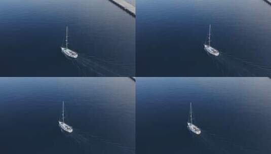 船只在蓝色的海洋上航行高清在线视频素材下载