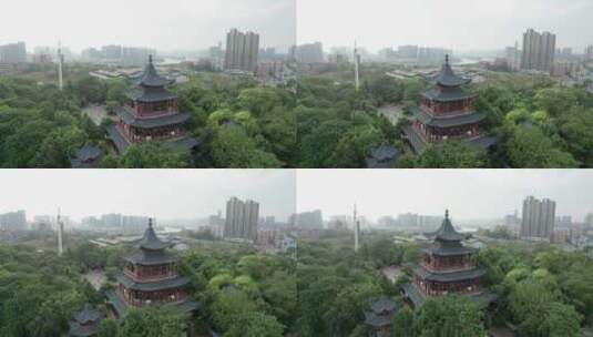 湖南衡阳回雁峰景区航拍4k视频高清在线视频素材下载