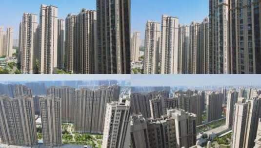 4K航拍郑州城市风光高楼林立高清在线视频素材下载