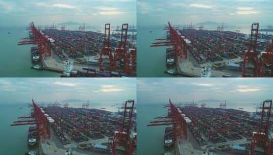 深圳集装箱码头航拍延时高清在线视频素材下载