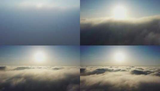 穿越云层爬升看到太阳高清在线视频素材下载