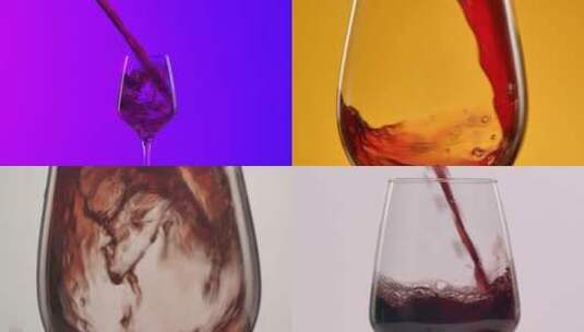 红葡萄酒 红酒倒酒 红酒创意视频灯红酒绿高清在线视频素材下载