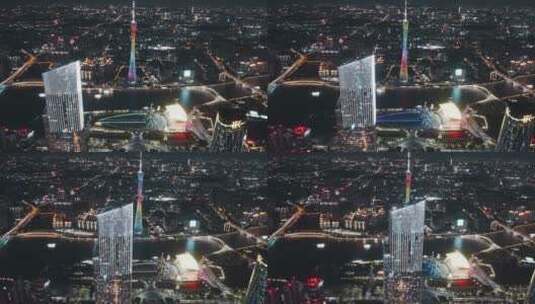广州珠江新城夜景航拍-9高清在线视频素材下载