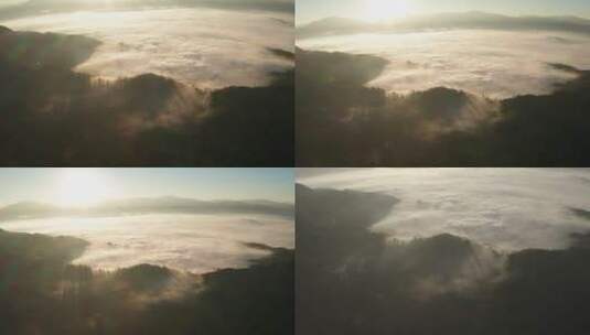 云层上的丁达尔效应高清在线视频素材下载
