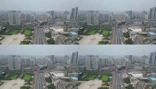 湖北襄阳城市交通航拍高清在线视频素材下载