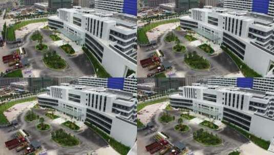 福建省宁德市建设中的霞浦县医院新院航拍高清在线视频素材下载