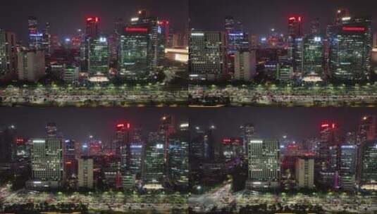 4K深圳南山区产业园夜景航拍高清在线视频素材下载