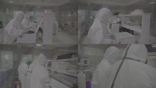 医务人员疫情医院工作log灰度高清在线视频素材下载
