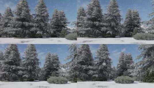 树林雪景 单镜头04高清在线视频素材下载