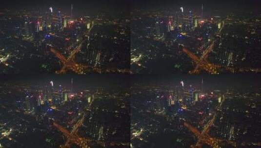 广州CBD夜景珠江新城航拍城市风光空镜高清在线视频素材下载