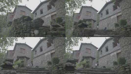 石头做的房子高清在线视频素材下载