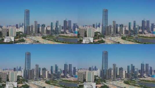 深圳湾1号阿里中心航拍左环绕高清在线视频素材下载