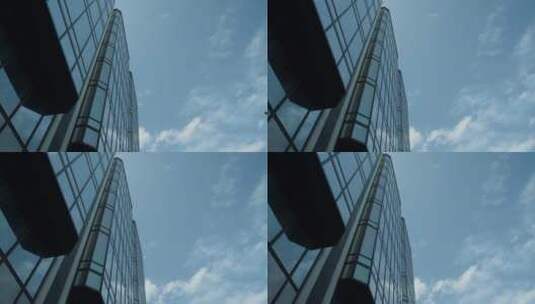仰视拍摄城市高层建筑写字楼风景高清在线视频素材下载