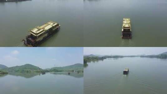 航拍浙江杭州湘湖自然风景-合集高清在线视频素材下载