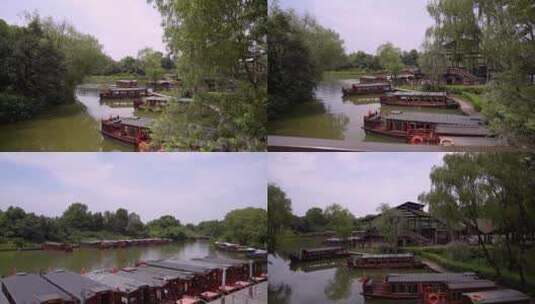 杭州国家西溪湿地公园周家村码头4K视频合集高清在线视频素材下载