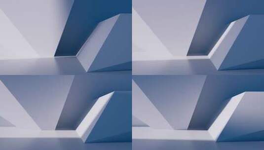 创意几何体建筑空间3D渲染高清在线视频素材下载