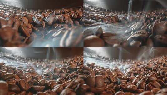 咖啡香咖啡豆种子特写高清在线视频素材下载