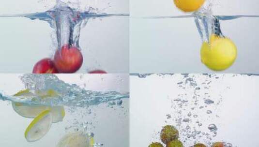 可商用各种水果掉入水中慢镜头视频素材高清在线视频素材下载